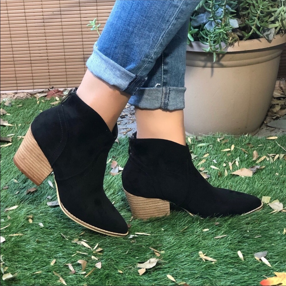 High Quality FauxSuede Western Boots Leather  heel - Picture 2 of 8